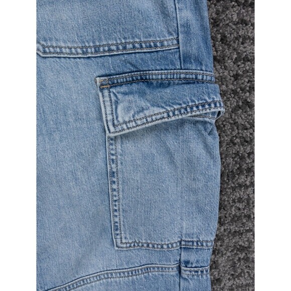 American Eagle Cargo Joggers Womens 4 Blue Stretch Distressed Denim Outdoor - Picture 8 of 16